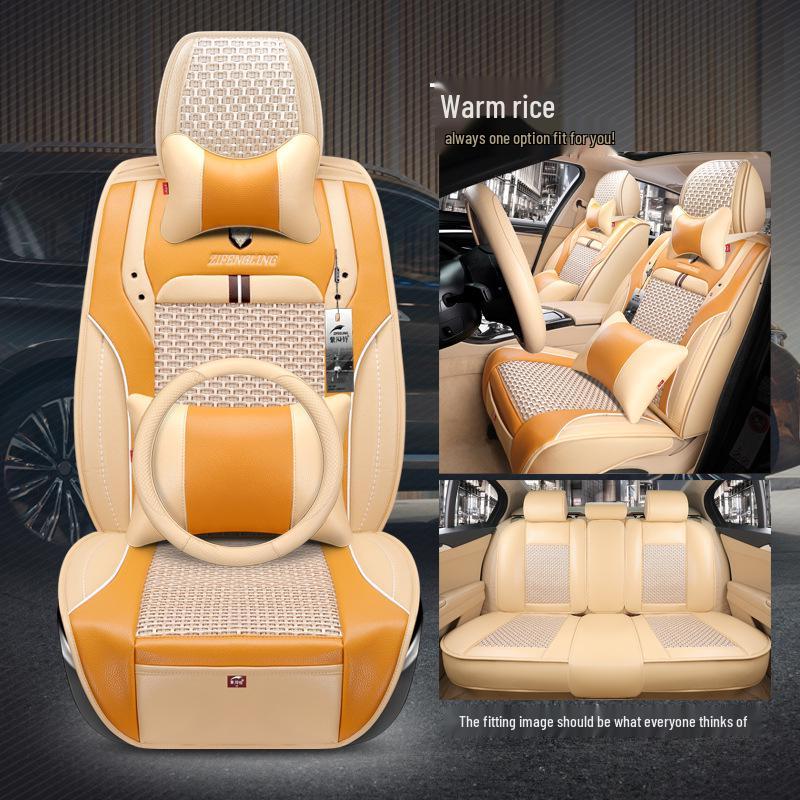 Four-Season Ice Silk Car Seat Cushion for Emgrand Boyue Vision X3 X6 - Cartoon Design