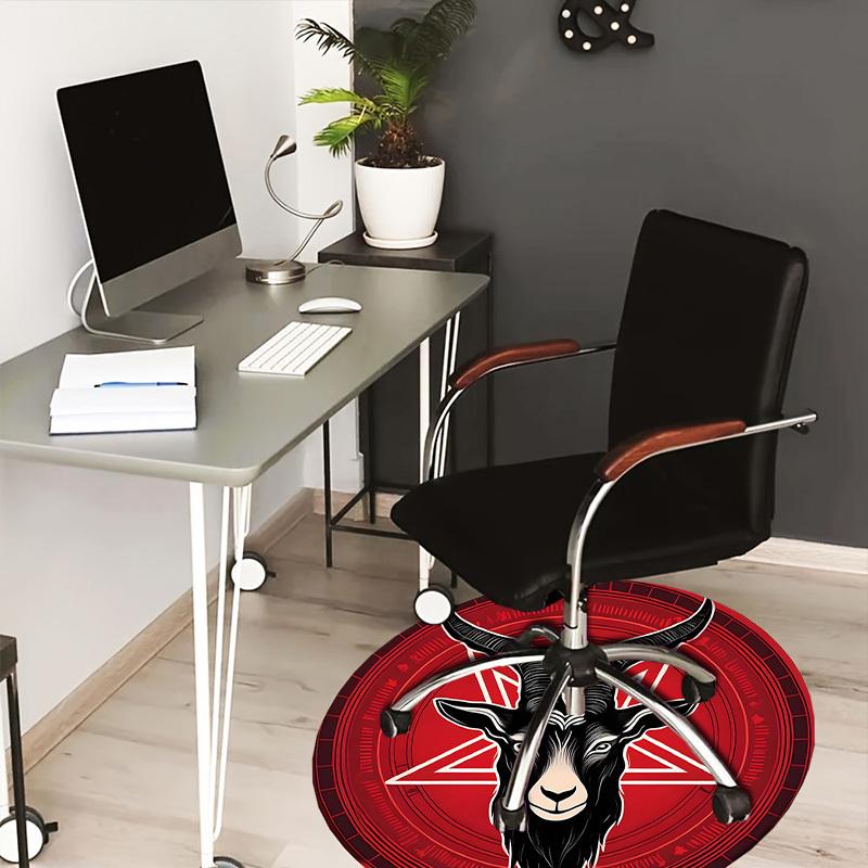 1pc Carpet Chair Mats Baphomet Symbol Perfect for Decorating Chairs, Polyester Carpet, for Living Room.YDT652