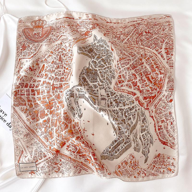 53 * 53 cm Mulberry Silk Malý čtvercový šátek Multifunkční profesionální módní dekorace Hedvábný šátek pro jarní a podzimní teplou šálu