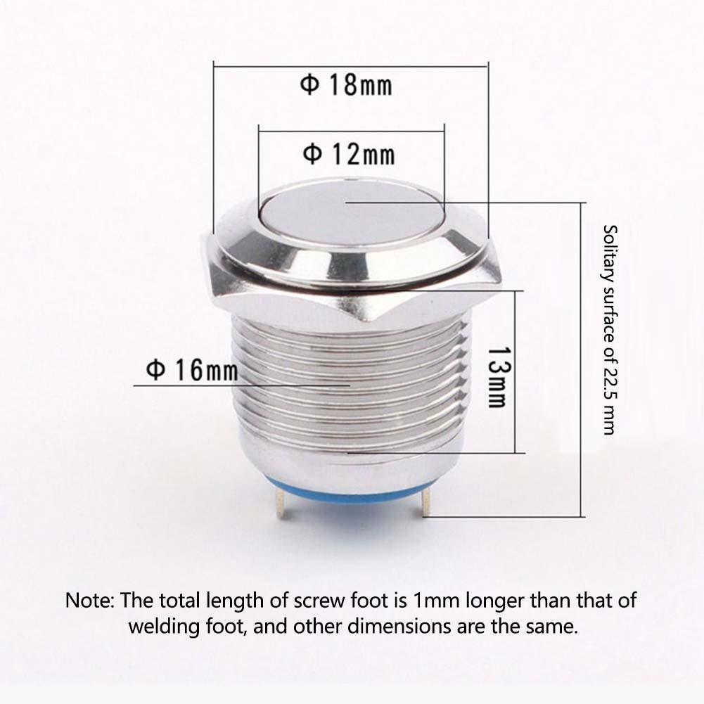 

1 Pcs Waterproof Momentary Switch Metal Push Button