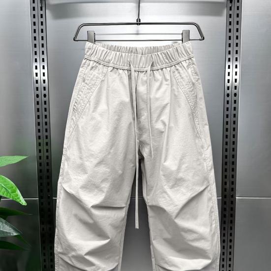 Heren Joggingbroek Trekkoord Taille Cargobroek met Zakken Losse Pasvorm Casual Effen Kleur Sportbroek voor Straat Reizen