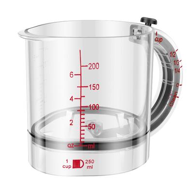 Tazza Misurino Regolabile 4in1 Tazza Misurino Multifunzione con Base Sigillata Tipo Raschietto Cubetti Misurino per Cucina