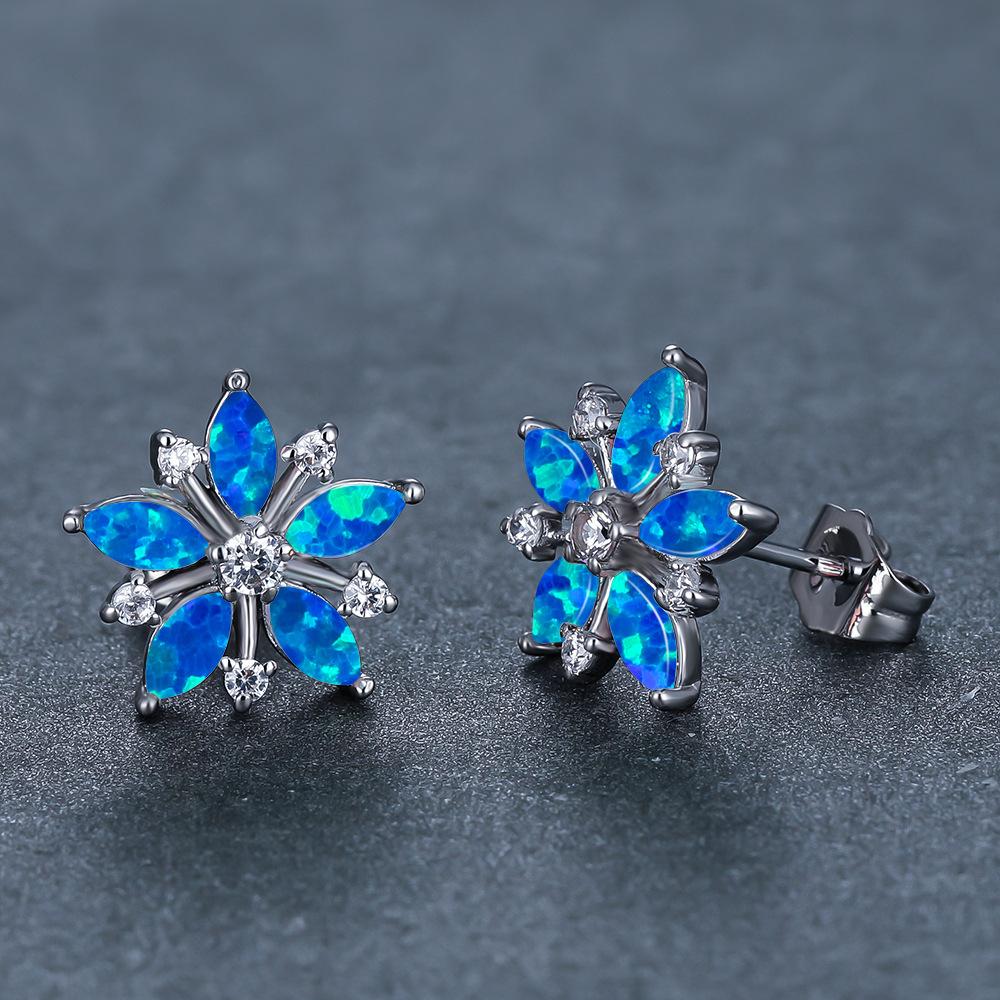 Ruili Feng Gold Ice Flower Snow Diamond Inlaid Womens Temperament Versatile Earrings