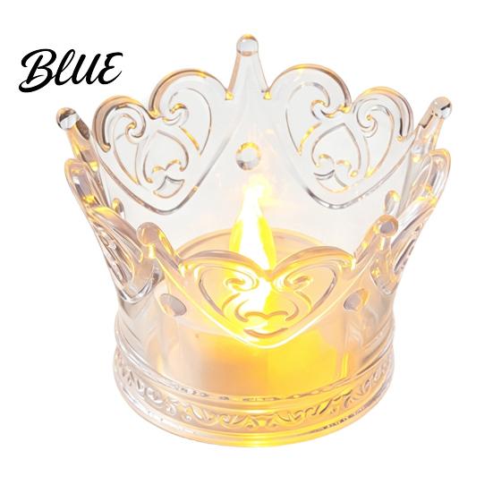 Flameless Faux Crystal Candle Night Birthday Party Supplies Romantic Wedding Decor European Style Ornament Crown LED Tea Light Creative Gift