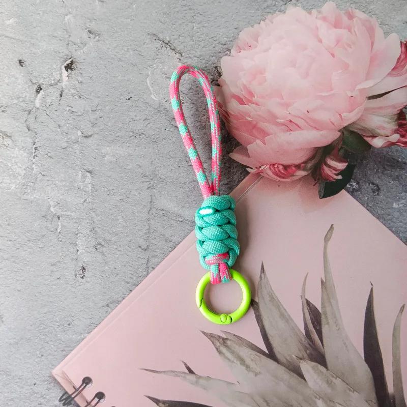 Color Combination Knot Mobile Phone Lanyard Creative Short Braided Lanyard Mobile Phone Case Key Ring can be Detachable to Preve