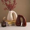 Ceramic Vase Abstract Geometric Hollowing Out Arch Flower Vase Flower Arrangement Accessories Home Decoration Accessories