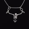 Silverpläterad Captivity Skull Pendant Herr Biker Punk Rock Halsband Gotisk Halloween Smycken Tillbehör