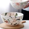 Pastoral Ceramic Bowl Creative Home 9-inch Soup Bowl Fruit Salad The Mixing Bowl Desktop Decorative Tableware Kitchen Supplies