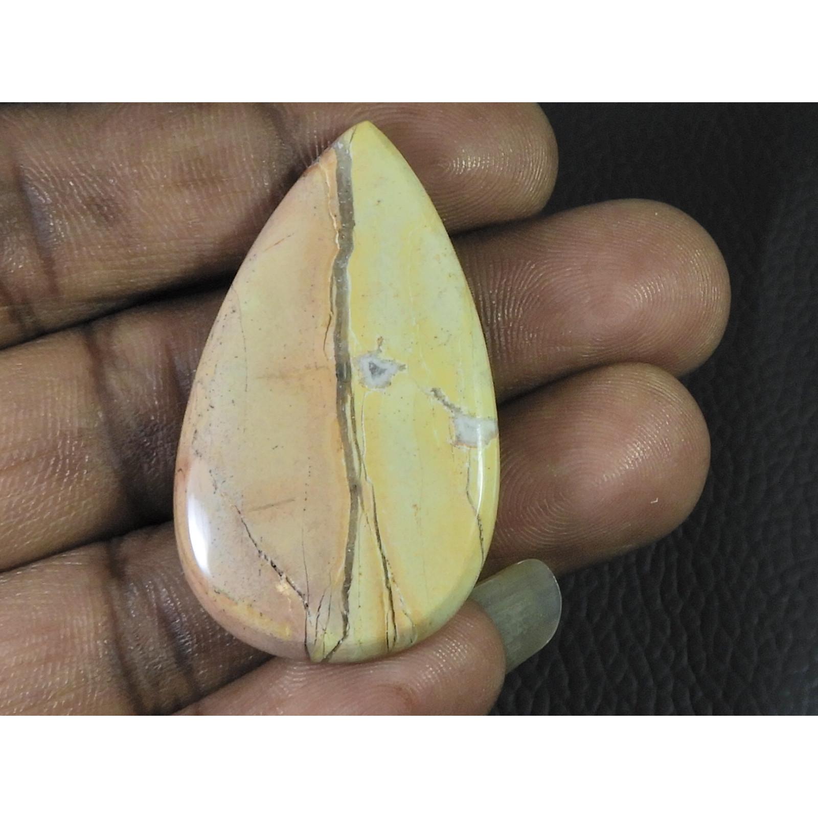 58Cts. Natural Maligano Jasper (27X46X05MM) Pear Cabochon Loose Gemstone B-276