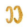 Cross Light Luxury Zircon Open Cuff Bracelet in Titanium Steel with 18K Gold - C-Shaped, High-End, Colorfast Design