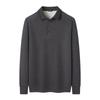 FIRS Men's Thickened Fleece Wool & Silk Blend Long-Sleeve Polo Shirt