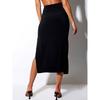 Solid Color Hip Hugging Split Skirt Pure Color High Waist Sheath Split Skirt for Women