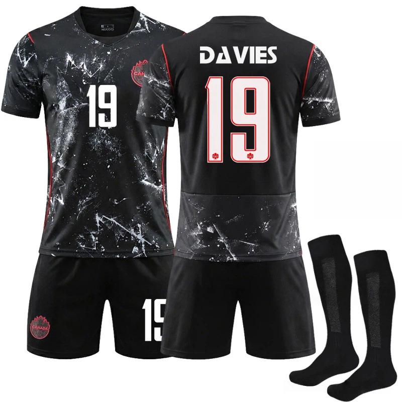 

2026 FIFA World Cup Canada Away #19 DAVIES Sport Training Jersey Set with Socks Teens Kids Adults Custome Name Football Kits 3XL