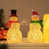 Handicraft Snowman Nightlight Cute Miniature Figurine Sculptures Glowing Snowman Statue  New Year