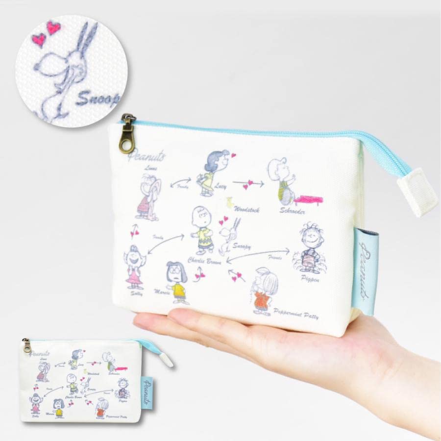 Snoopy 3-Pocket Pouch Sketch Relationship Chart SN