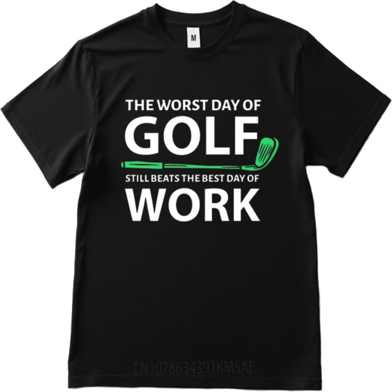 Breathable Boys Round Neck T Shirt Big Size Teeshirt The Worst Day Of Golf Still Beats The Best Day Of Work Cool Teenagers Tees
