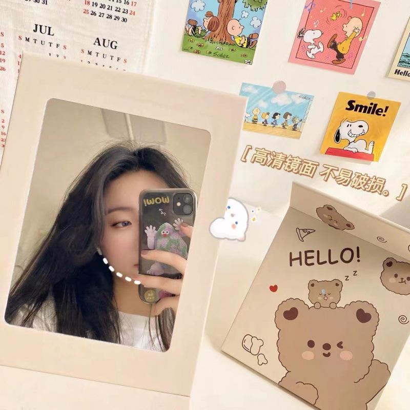 Large Folding Makeup Mirror - Cute, Portable, Desktop for Women & Students