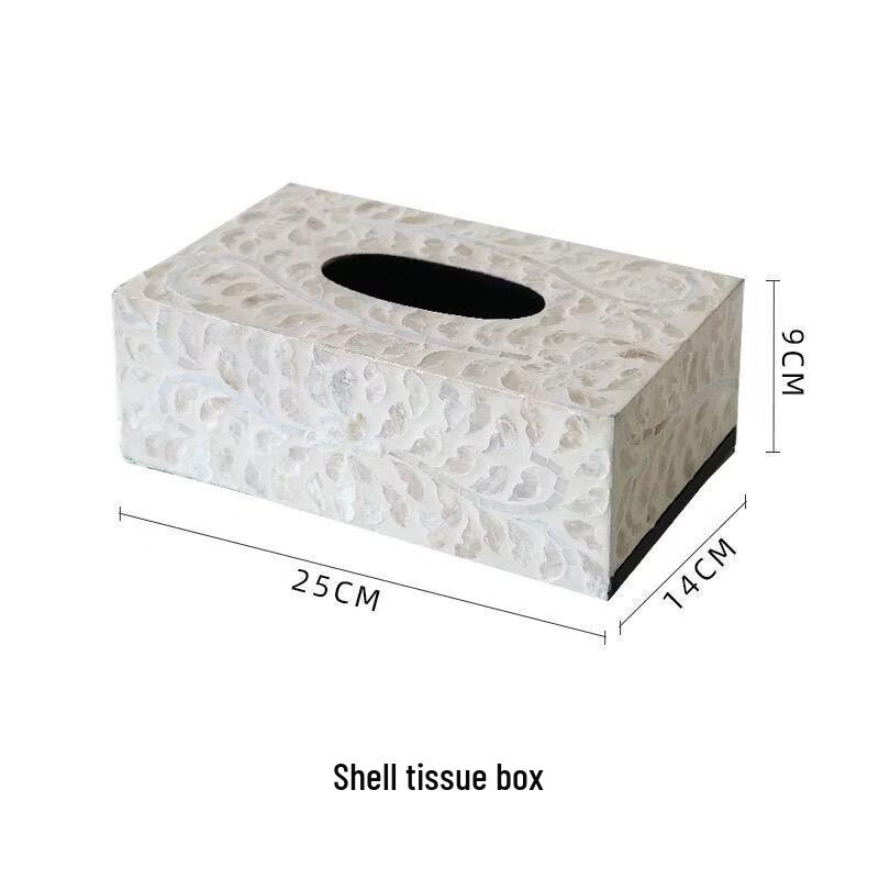 Natural Shell Decorative Tissue Box
