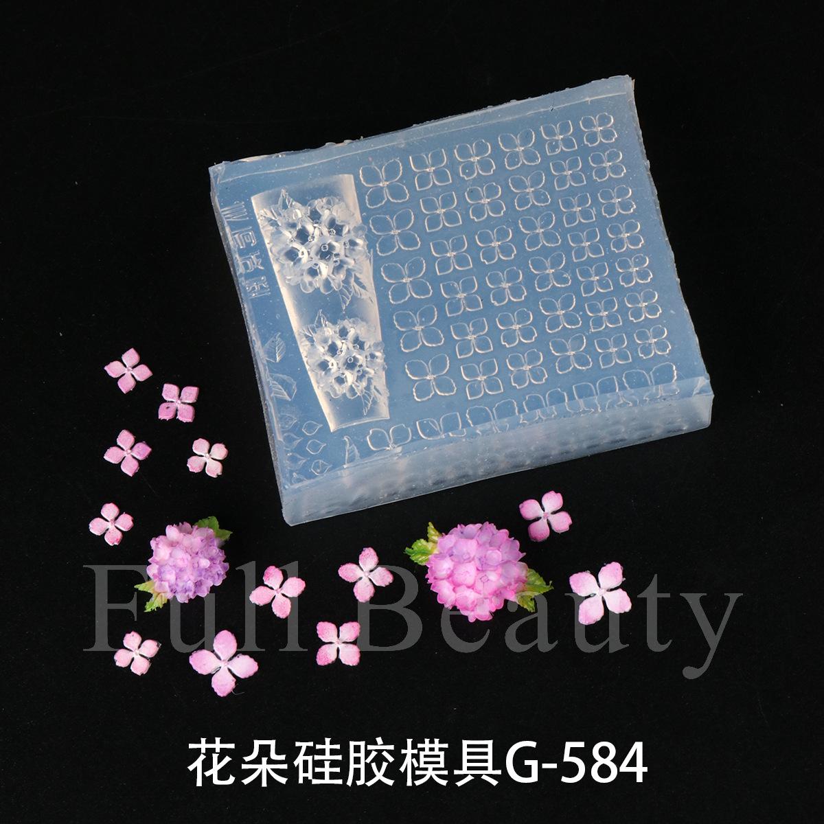 New nail art tool silicone mold hydrangea three-dimensional hydrangea petal nail art mold