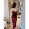 Sexy Slim Split Velvet Sling Party Dress Dress Female