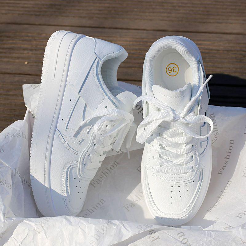 Women's White Autumn 2025 Hong Kong Style Korean Board Sneakers