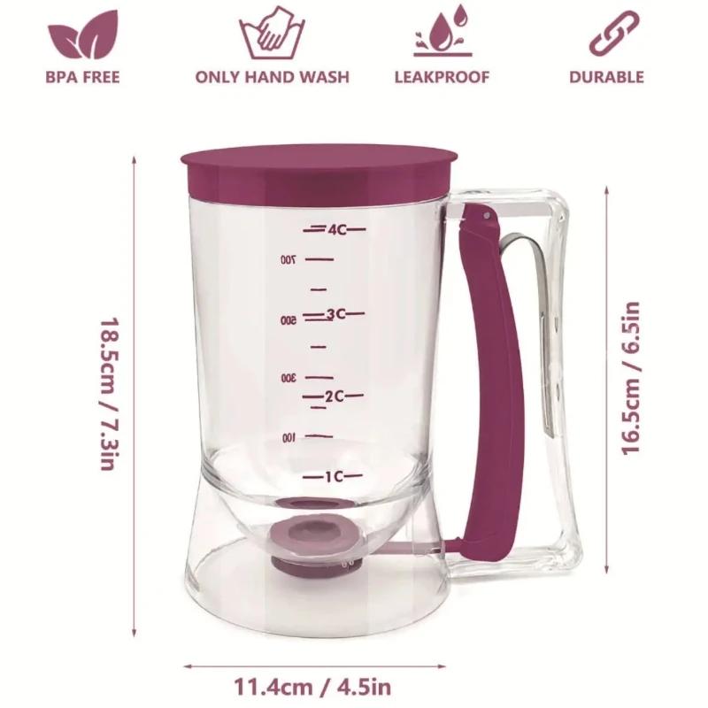 Batter Colander Funnel Handheld Dispenser-Hand-Crank,Multifunctional Batter Separator,Manual Batter Dispenser