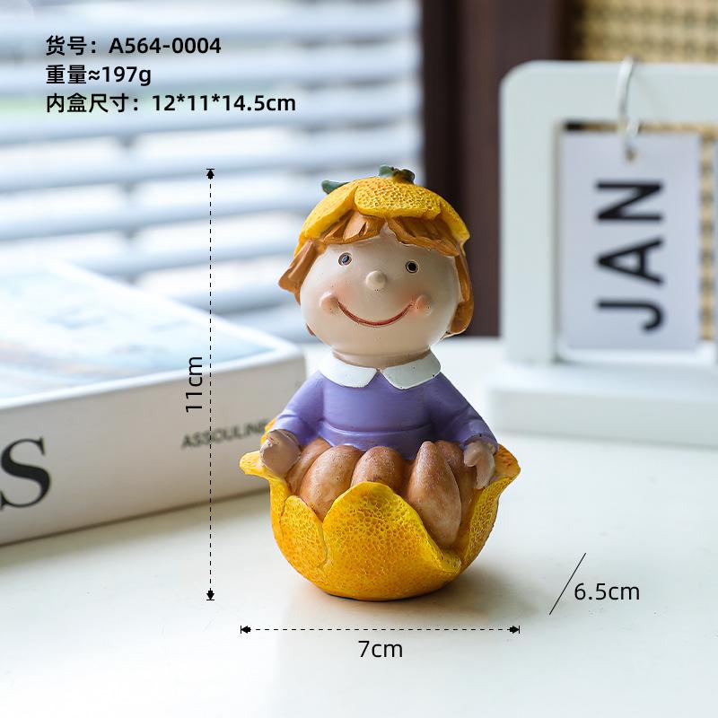 1pc Cute Cartoon Fruit Hanging Doll Ornament Creative Desktop Small Ornament Home Decoration Resin Gift