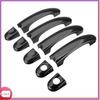 Prominent 9Pcs Set ABS Chrome Door Handle Covers Trim For TRANSPORTER T5 T6 CADDY VAN 2003-2015 Carbon Fiber Style