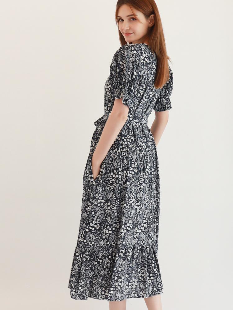 MONTEETH Dream Dress Floral Navy