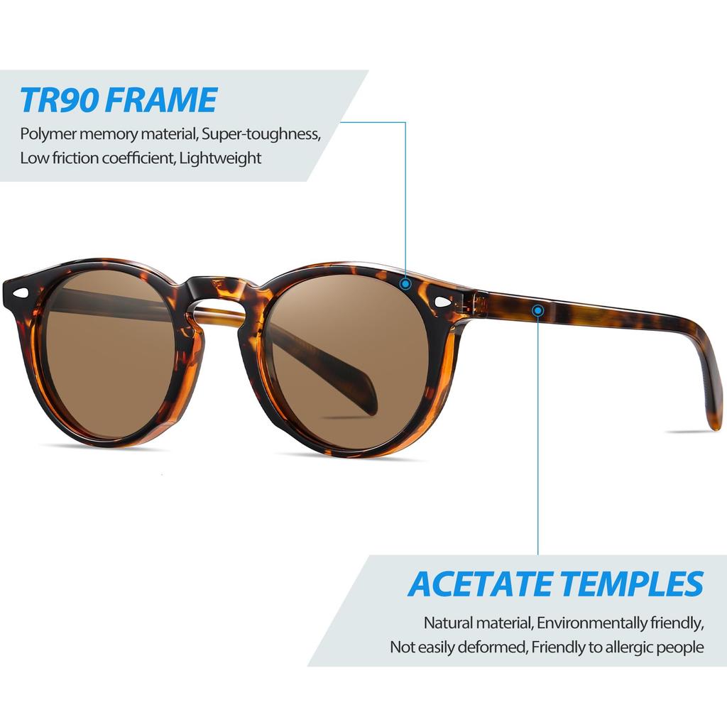 Joopin TR90 Acetate Sunglasses for Men and UV for and Mountaineering Women, Polarized, Protection, Driving, Fishing, Cycling, Sports,