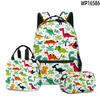 Classic Novelty Peculiar Cool Dinosaur 3D Printed 3pcs/Set Student School Bags Laptop Daypack Backpack Lunch Bag Pencil Case