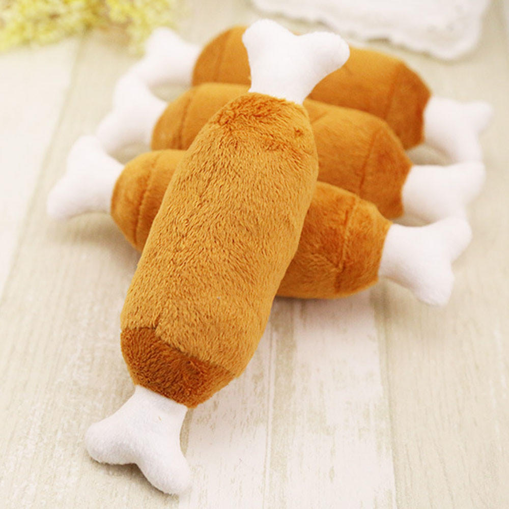 1PC Pet Dog Chicken Legs Plush Toys Interactive Sound Toys