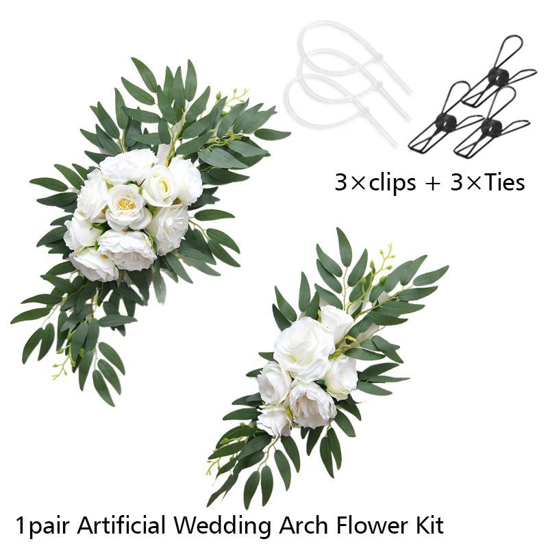 1 pár simulovaných girlandových umělých květinových závěsů pro svatební oblouk
