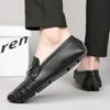 Live Stream Explosion Crocodile Pattern Doudou Shoes Large Size Lazy Driving Shoes British Casual Shoes Genuine Leather Cowhide Men's Shoes