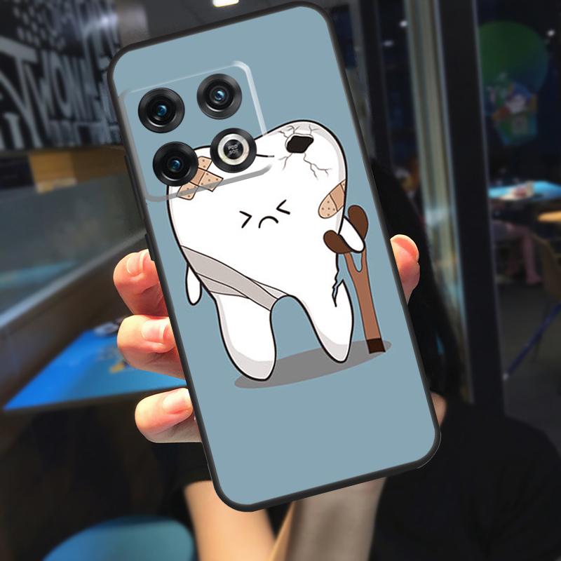 Cartoon Dentist Dental Crowned Teeth Funda For OnePlus 10T 8T 9RT 12 13 13R 11 9 10 Pro OnePlus Nord 4 CE 2 3 Lite N20 N30 Case