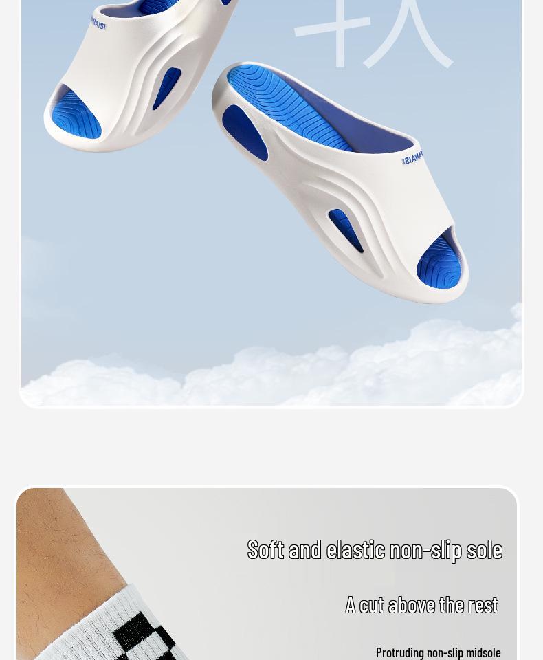 2025 Męskie Antypoślizgowe Kapcie Domowe/Zewnętrzne: Styl letni, gotowy do kąpieli, uniseks i na każdą porę roku