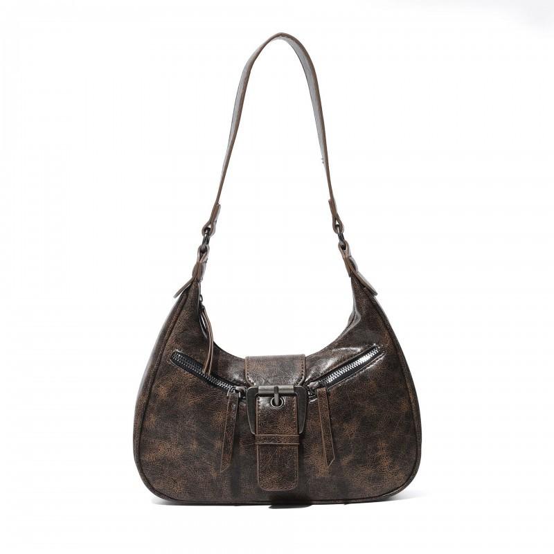 2026 Trendy Maillard Gradient Brown Underarm Bag Women French Niche Design Retro Fashionable Shoulder