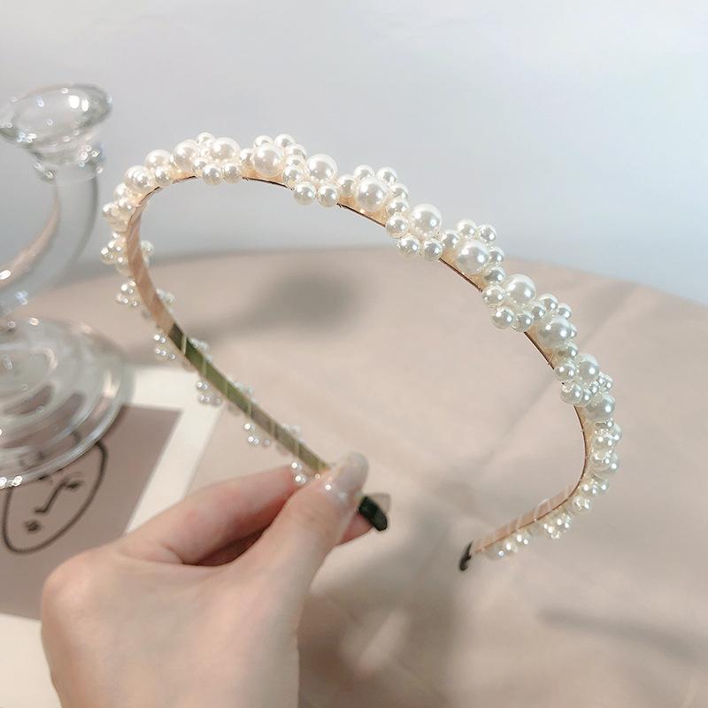 1PC Fashion Pearl Temperament Vintage Pearl Hair Hoops For Women Ladies Simple Non-Slip Headband Hair Band Hair Accessories