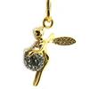 Les Trésors De Lily [L9755] - Gold Plated Pendant 'Tinkerbell' Grey (crystal) - 16x17 Mm