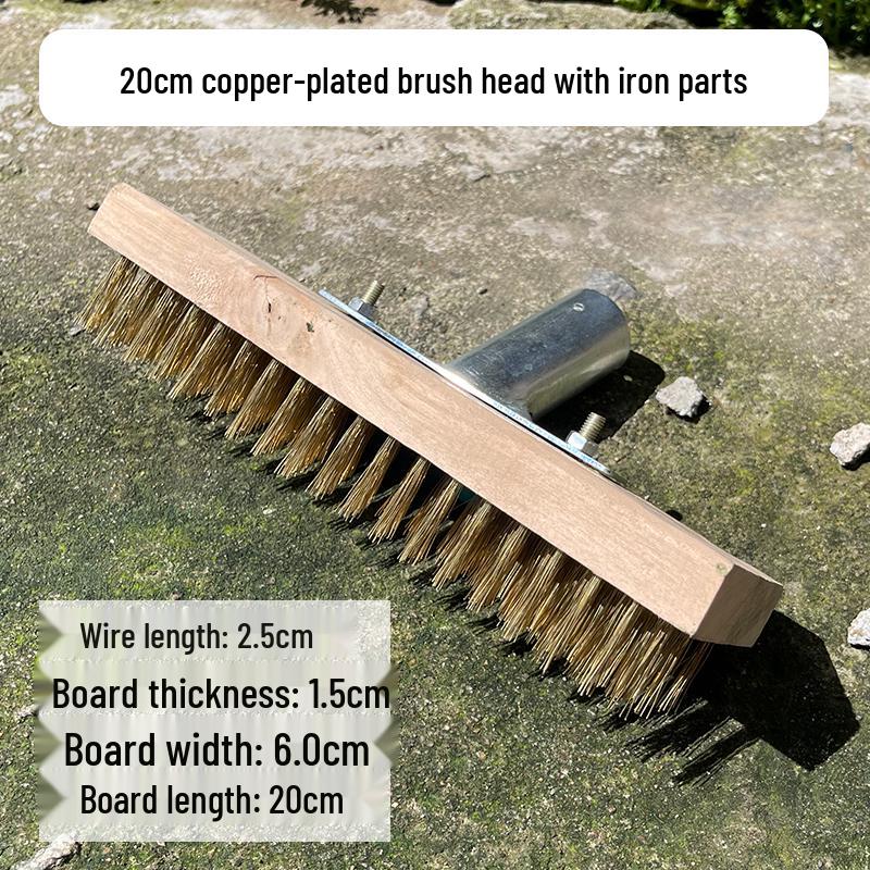 Stainless Steel Wire Floor Scrubber with Long Handle and Hard Bristles