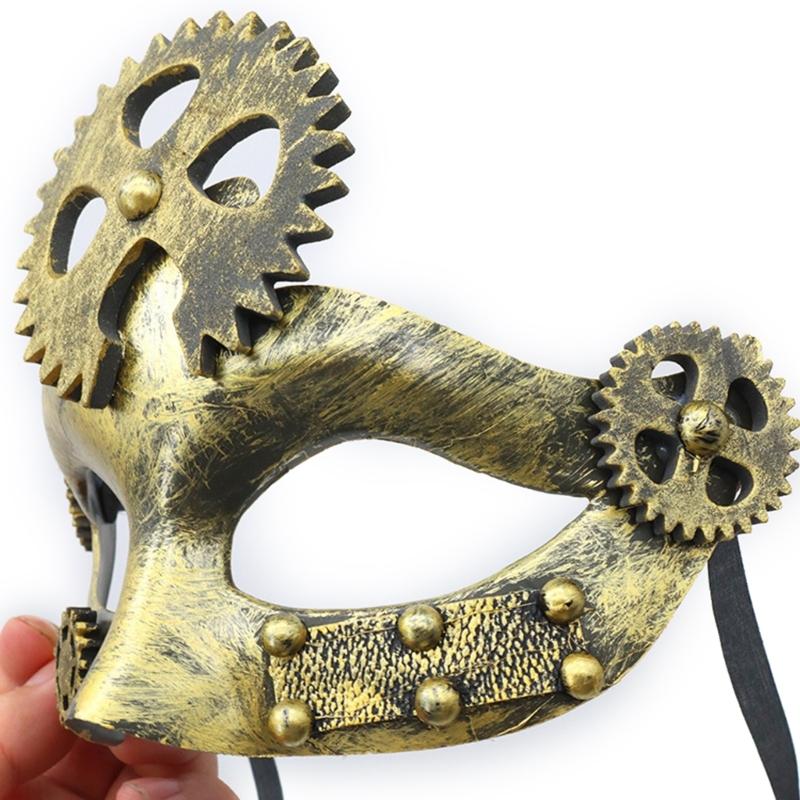 Steampunk Mardi Gras Mask Masquerade Mask Costume Party Supplies Venetians Mask Decor for Women,Men Half Face Mask