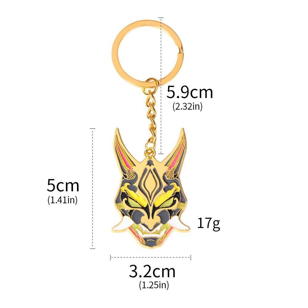 Anime Games Genshin Impact Xiao Cosplay Necklace Key Chain Unisex Punk Mask Pendant Choker Jewelry Accessories