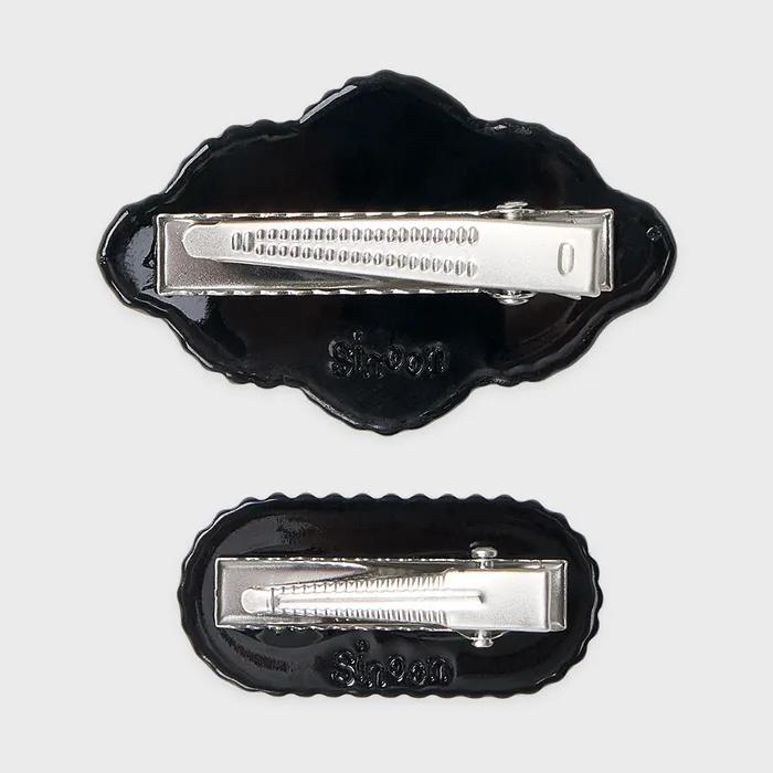 Rose Scalloped Hairpin Set (Black)