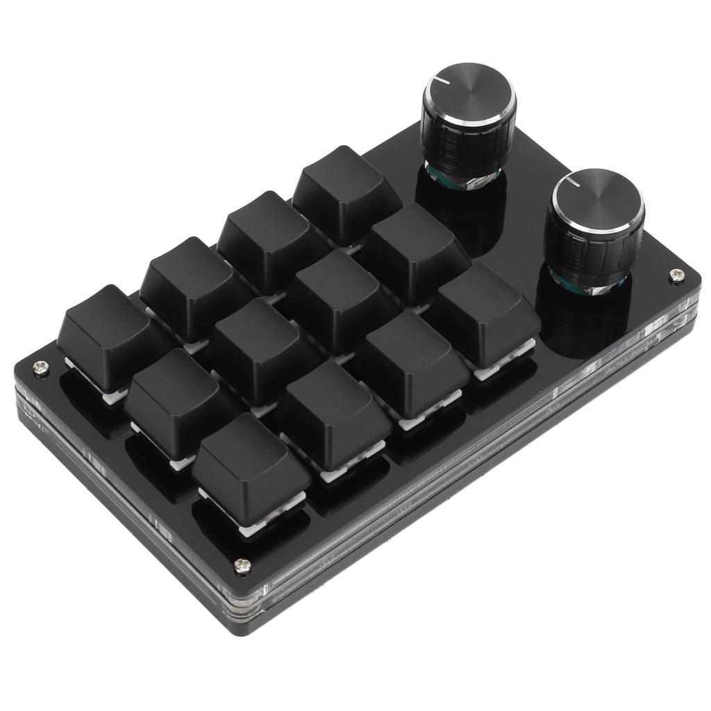 One Handed Macro Mechanical Keyboard 12 Key Multifunction DIY Programmable Keypad for Office Gaming Lab
