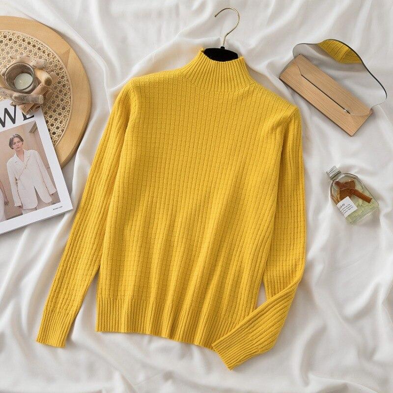 2023 Autumn Fashion Turtleneck Sweater Women Winter Loose Long-sleeved Jumpers Tops Women Bottoming Warm Knitwears 28730