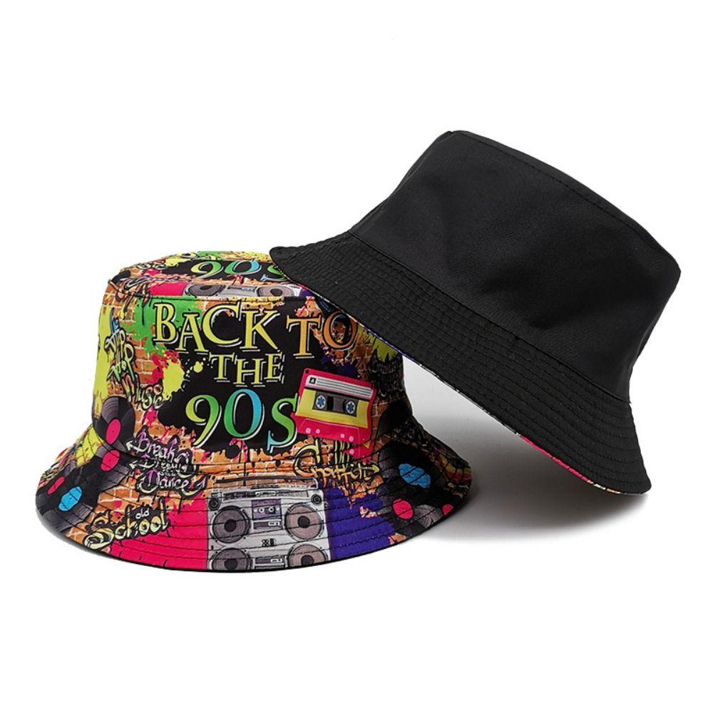Brethable Summer Fisherman Hat Double Sided Sunscreen Hat Fashion Bucket Hat