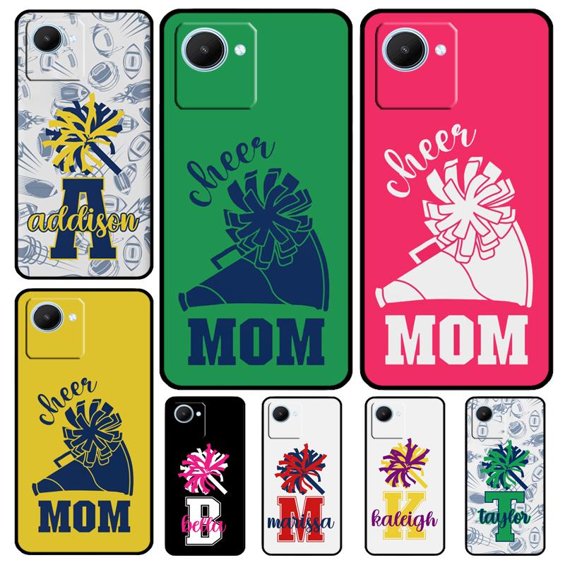 

Personalised Football Cheer Moms Name Case For Realme C33 C55 C30 C31 C35 C53 C11 C15 C25s C21Y GT Neo 5 3T 2T 9 10 11 Pro Plus Realme C53