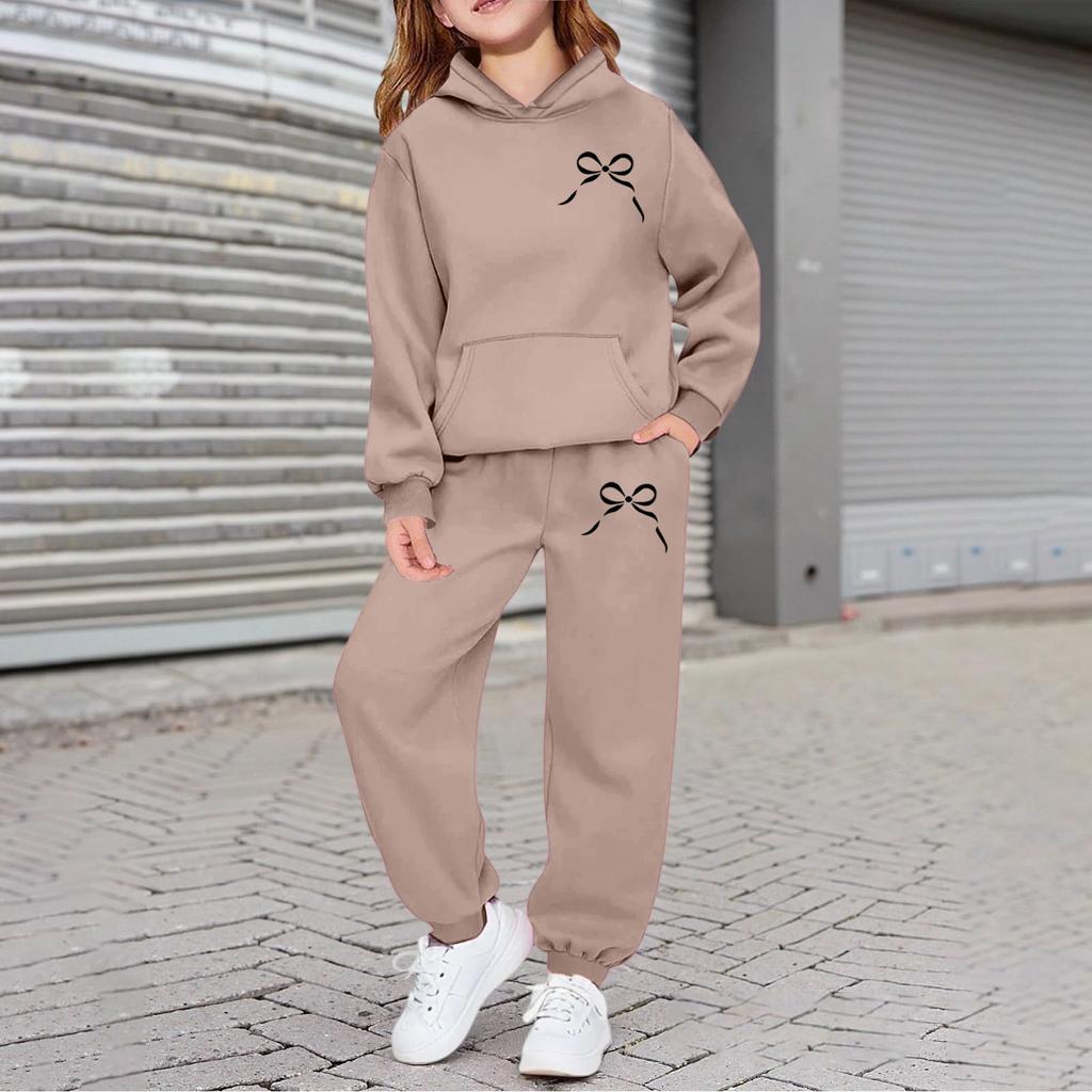 Boys Girls Sweatsuit Clothing Hooded Sweatshirt Jogging Sweatpants Tracksuits Set Fashion Outfit