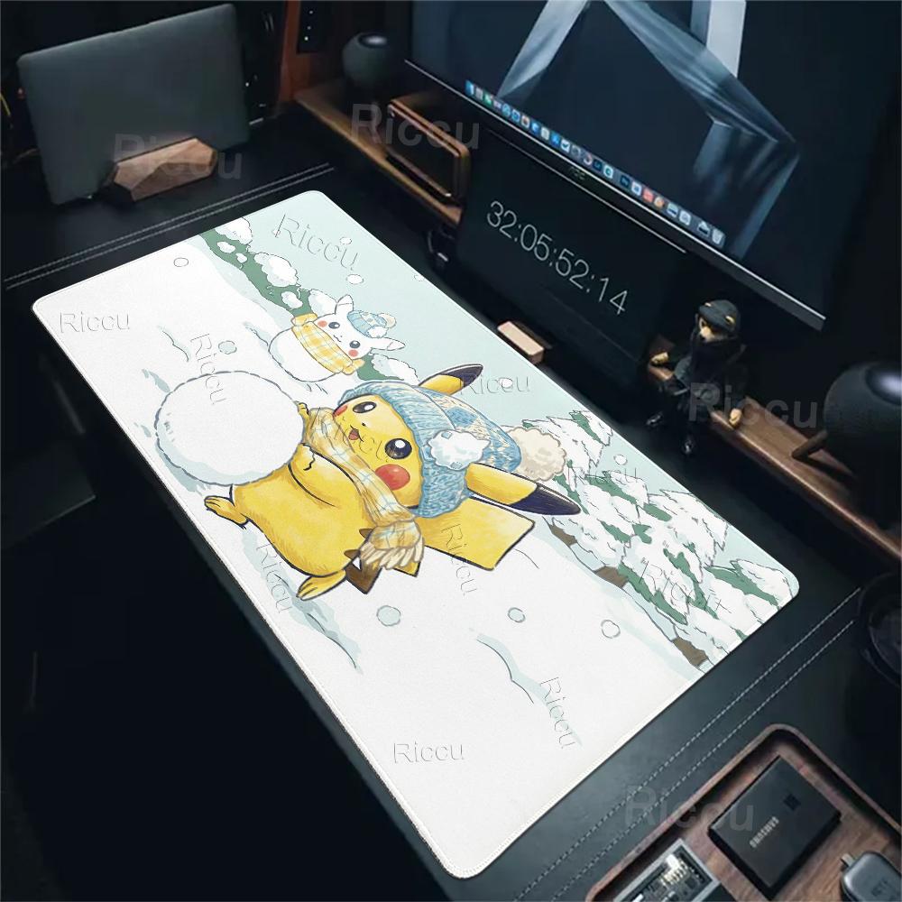 Mousepads Large Game Rubber Table Mat Computer Keyboard Pad P-Pokemon Pattern PC Offices Gamer Accessories Carpet Kawaii Deskrug