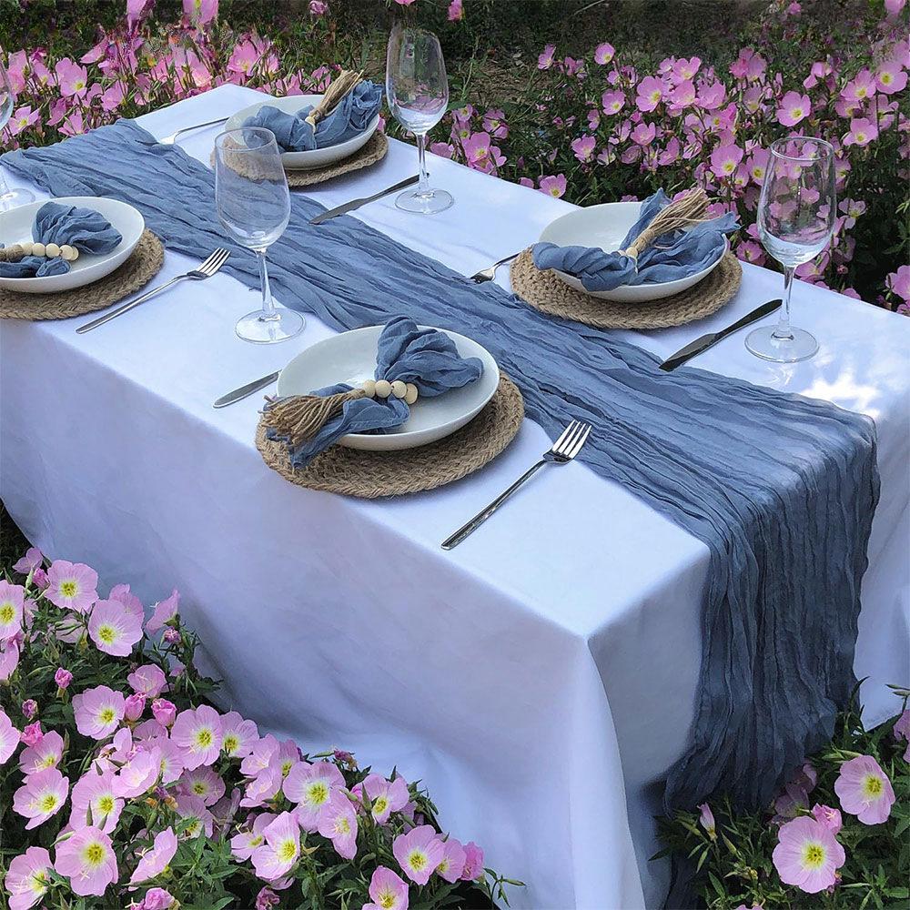 Cross-Border Cheesecloth Tablecloth Set for Weddings, Parties, and Bridal Showers